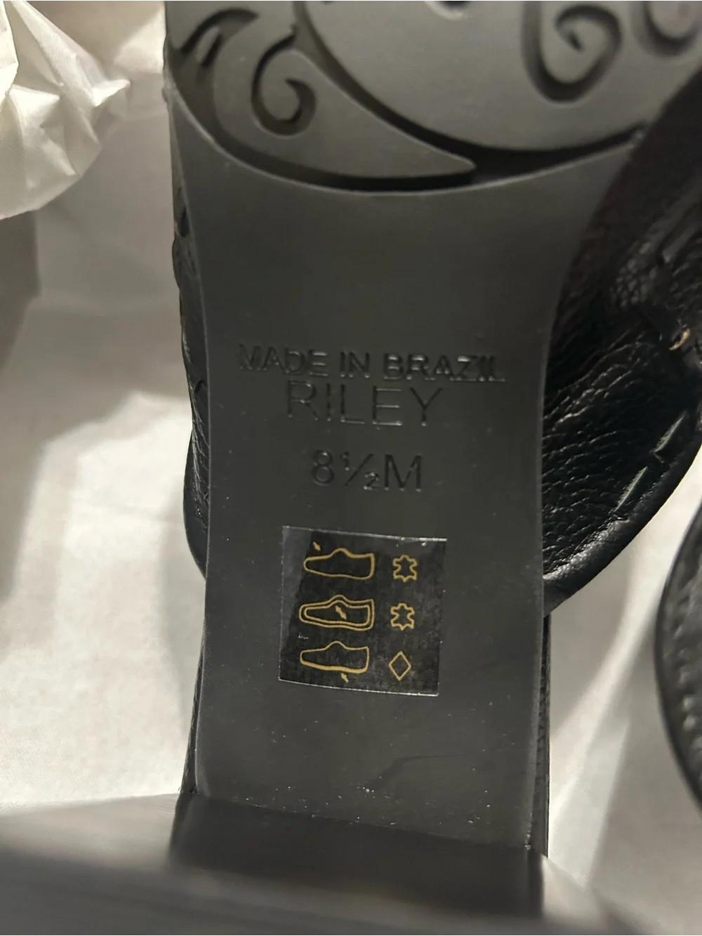 Brighton Black “Riley” Leather Slide Sandals - Picture 5 of 8